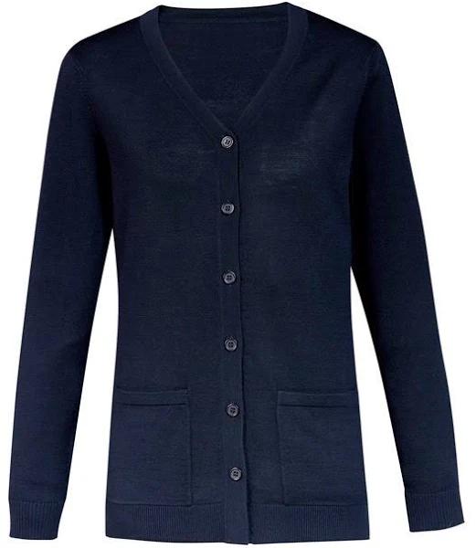 BizCare Womens Button Front Cardigan - CK045LC Navy / XXS