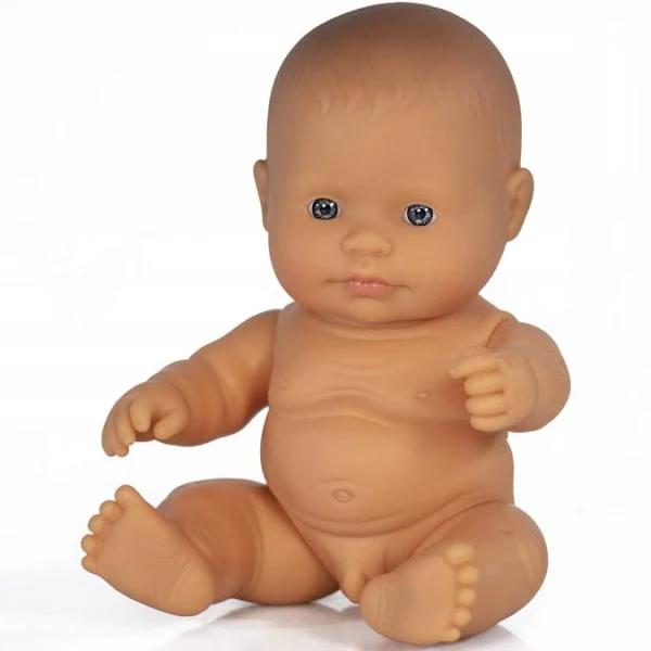 Miniland Educational Naked Baby Doll Caucasian Boy 21cm