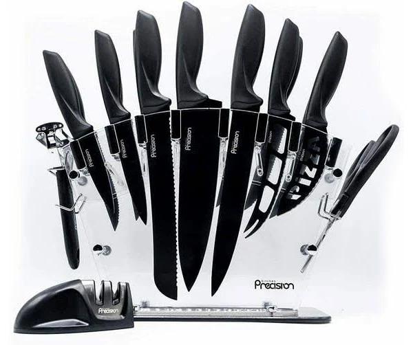 17 Piece Knife Set with Block/ Sharpener/ Knives/ Scissors/ Peeler Kitchen Tools