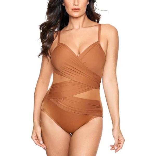 Miraclesuit Women's Swimwear Mystique - Color: Scotch Brown - 12 USA