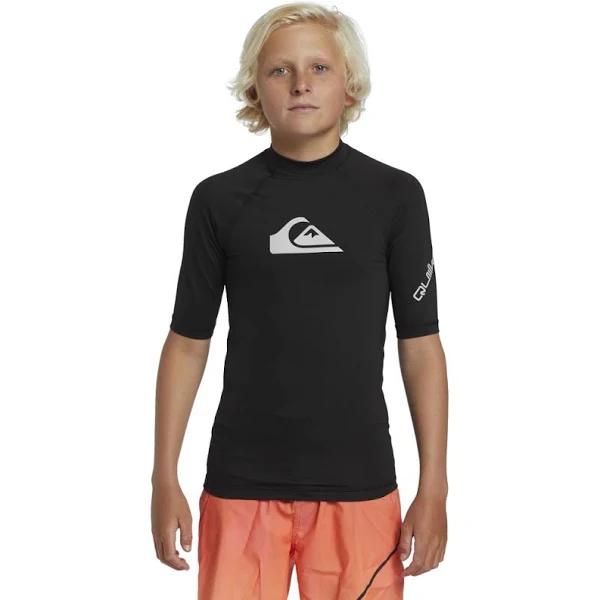 Quiksilver Boys 2-7 All Time SS Rash Vest Black Size 7