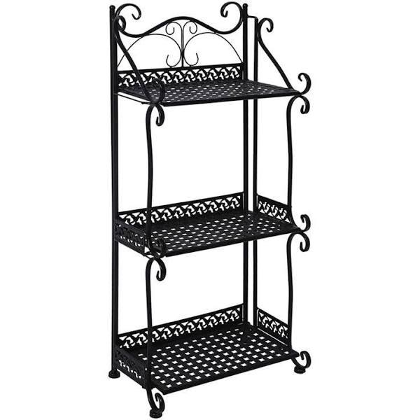 Levede Plant Stand 3 Tiers Outdoor Indoor Metal Flower Pots Rack Garden Shelf