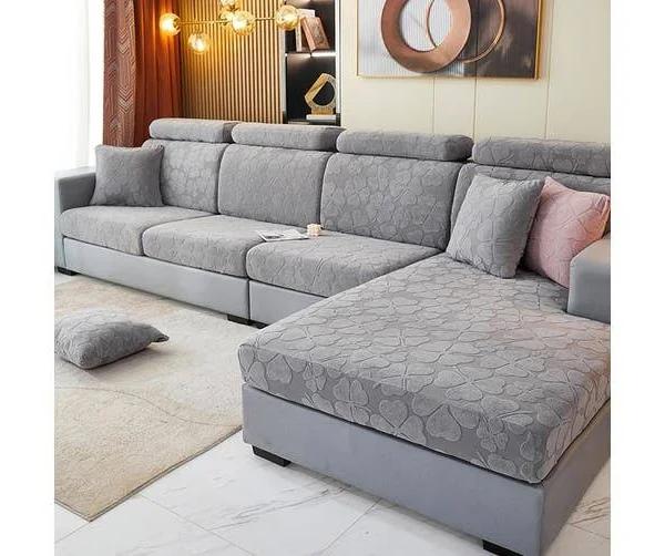 Sofa Cushion Cover High Stretch Sofa Seat Slipcover Protector -Grey