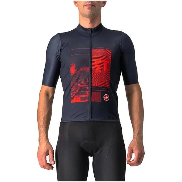 Castelli 13 Screen Jersey in Savile Blue/Red