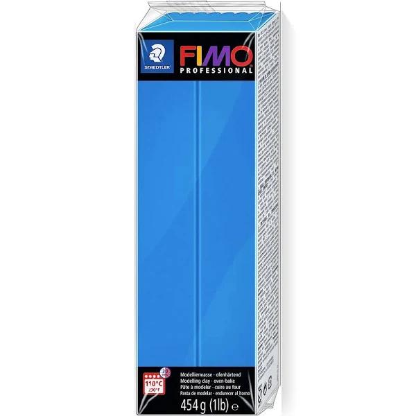 Staedtler 8041-300 Fimo Professional Oven-Hardening Polymer Modelling Clay, 454g - True Blue (Single Block)