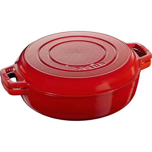 Staub Sukiyaki & Grill 40508-281 Sukiyaki & Grill Cherry, 10.2 Inches (26 cm), Both Hands, Enameled Pot, Sukiyaki Pot, Grill Pan, Induction