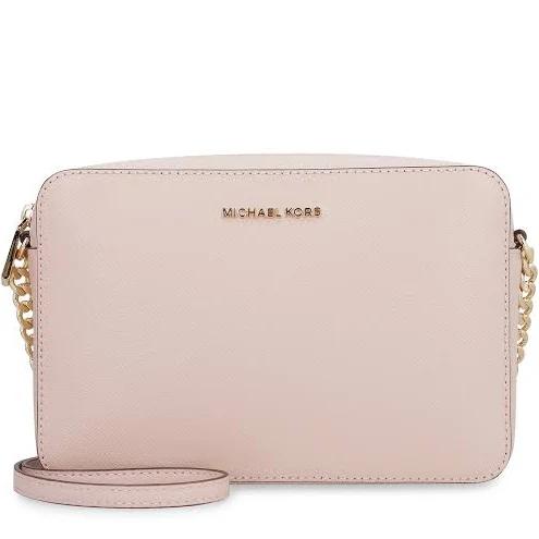 Michael Kors Jet Set Large Saffiano Leather Crossbody Soft Pink