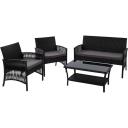 Gardeon Outdoor Wicker Cushion Furniture Set - Black