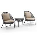 Outdoor Coffee Table and Chair Set, Rattan Wicker