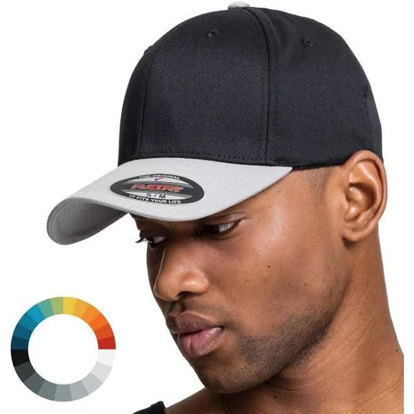 Flexfit Wooly Combed Stretchable Baseball Cap Black/Red S/M