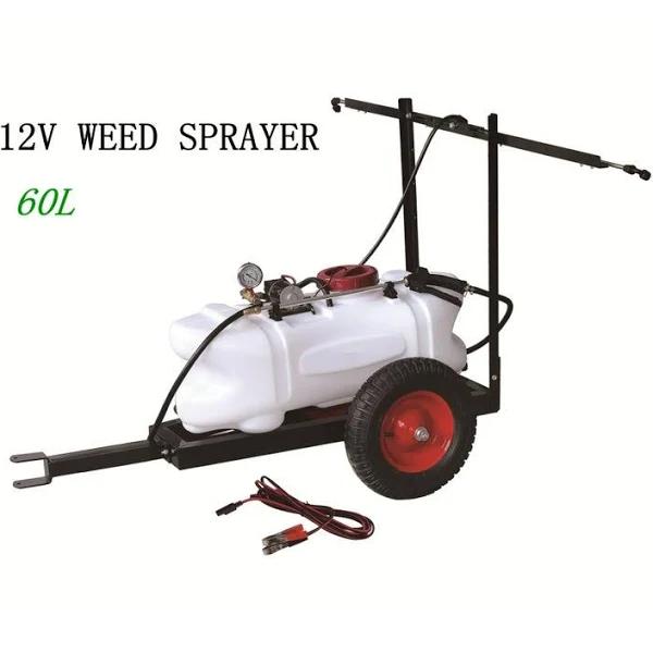 12V 60L ATV Garden Tow Behind Boom Weed Sprayer Tank Trailer - Earn Everyday Rewards, AfterPay Available