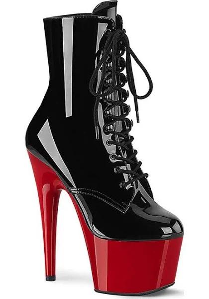 ADORE-1020 Black/Red Patent Ankle Boots 12