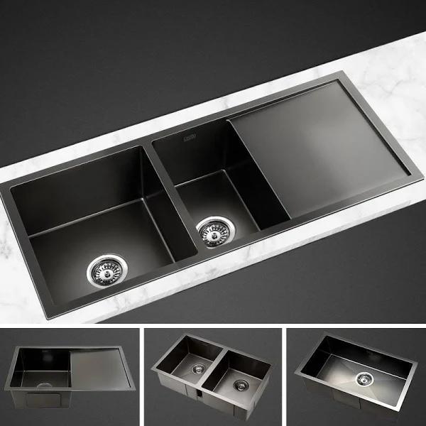 Cefito Kitchen Sink Stainless Steel Sink Sinks Handmade in Black - Earn Everyday Rewards, AfterPay Available