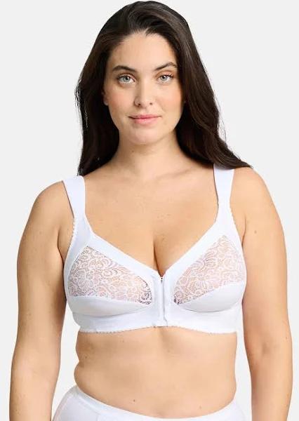 Sans Complexe Clara Wirefree Front Closure Bra with Lace - White - 22C