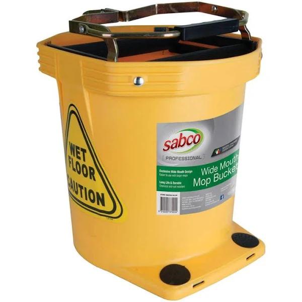 Sabco 16L Yellow Wide Mouth Mop Bucket Plastic Buckets