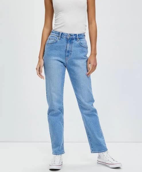 Riders by Lee - Women's Blue Straight - Hi Straight Long Organic Cotton Jean - Size One Size, 13 at The Iconic