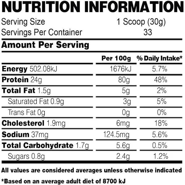 Pure Product Australia 100% Whey Protein Isolate & Concentrate Banana 2kg