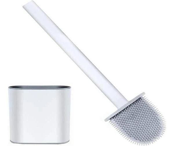 EZONEDEAL Bathroom Silicone Bristles Toilet Brush with Holder Creative Cleaning Brush Set - Earn Everyday Rewards, AfterPay Available