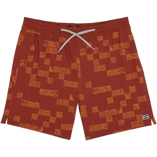 Billabong Men's Good Times Layback Boardshorts - Rust- Size L