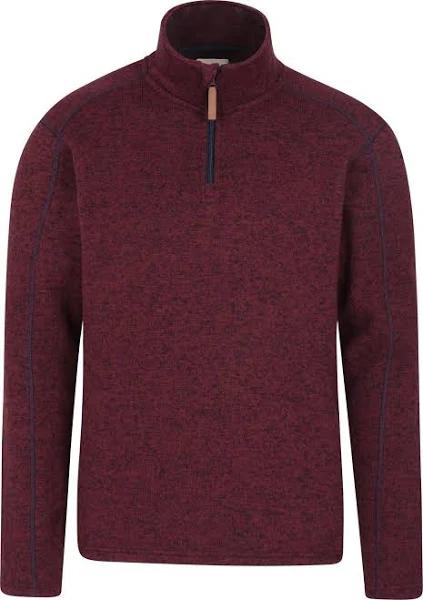 Mountain Warehouse Mens Idris II Half Zip Fleece Top Dark Red M Polyester Mens Fleece Top