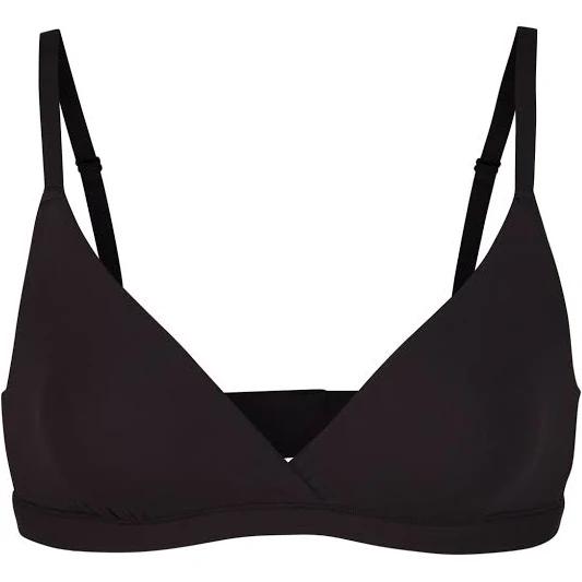 Skims Womens Onyx Fits Everybody Crossover Stretch-Woven Bra XS