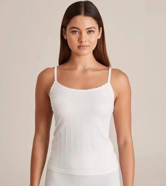 Lily Loves Pointelle Cami - White - 14 - AfterPay & zipPay Available