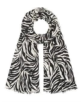 David Jones Mani Kaaga Moni Cashmere Silk 'Berlin' Print Shawl in Zebra