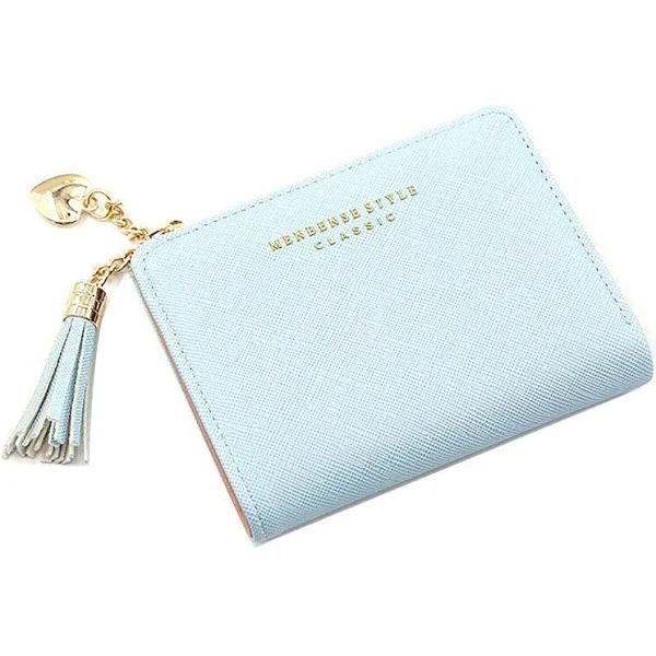 Women Wallet Short Small Coin Purse Ladies Folding Card Card Holder Leather AU - Blue