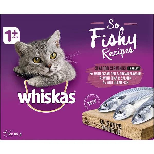 Whiskas So Fishy Seafood in Jelly Wet Cat Food (85gx12) x 5 Pack