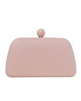 David Jones Gregory Ladner Textured Clutch With Tonal Clasp in Blush