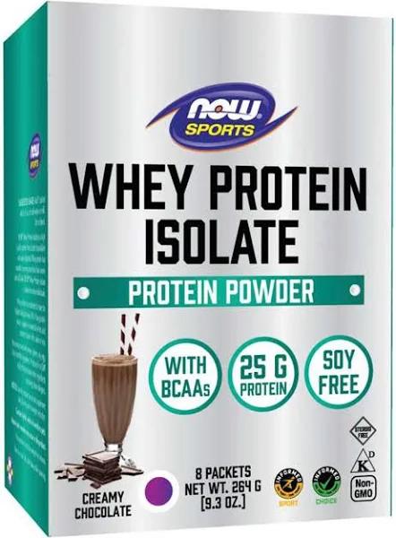 Whey Protein Isolate Creamy Chocolate 8 Packets by Now Foods