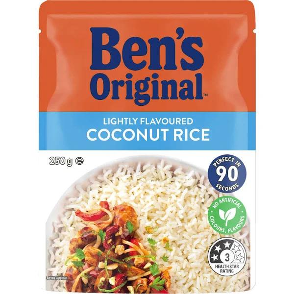 Ben's Original Lightly Flavour Coconut Microwave Rice Pouch 250g