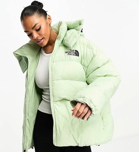 The North Face Acamarachi Oversized Puffer Jacket in Sage Green Exclusive at ASOS