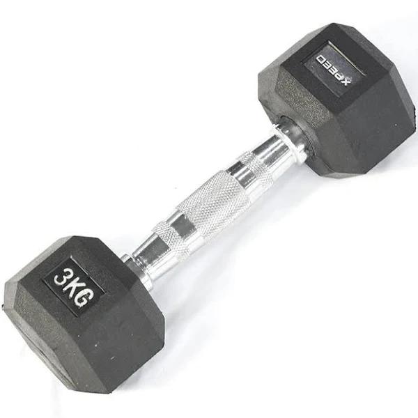 Xpeed Rubber Hex Dumbbell 3kg