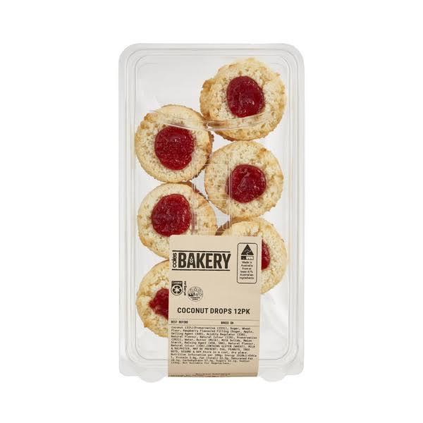 Coles Bakery Coconut Drops 12 Pack