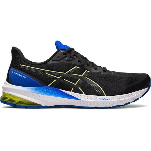 ASICS Men's GT-1000 12 - Running Shoes - Black/Glow Yellow 7