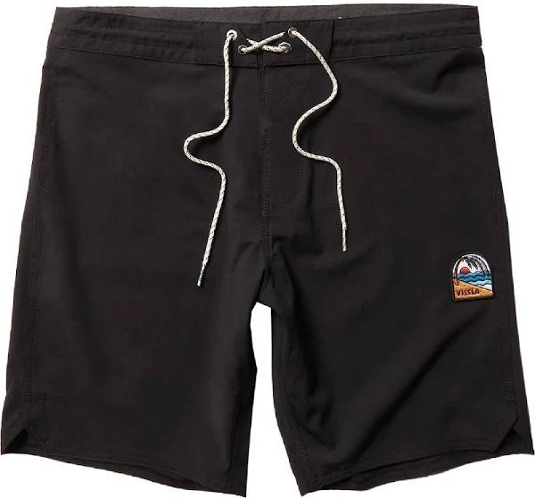 Vissla Solid Sets 17.5" Ecolastic Boardshort - Black 2 | Board Shorts