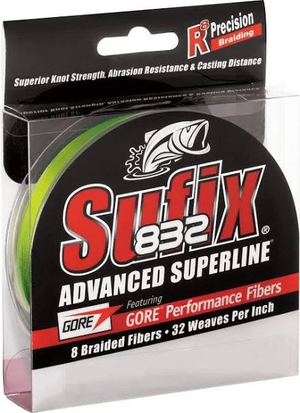 Sufix 832 Advanced Superline Braid 150 Yards 50lb / Neon Lime