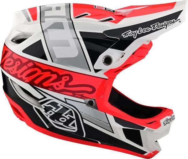 Troy Lee Designs D4 Composite Helmet - Team SRAM White / Glo Red XL