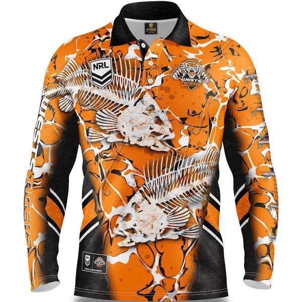 NRL Wests Tigers Skeletor Fishing Shirt - Adult 4XL