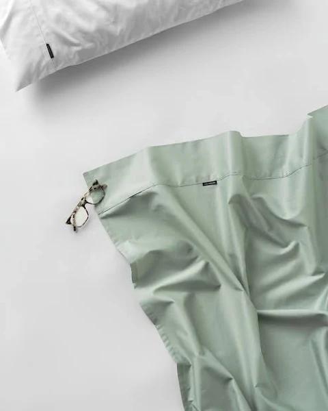 Linen House Augusta Flat Sheet (Green Gum) - Queen