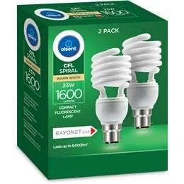 Olsent CFL Spiral BC 23W 1600LM WW 23 Watt 2 Pack