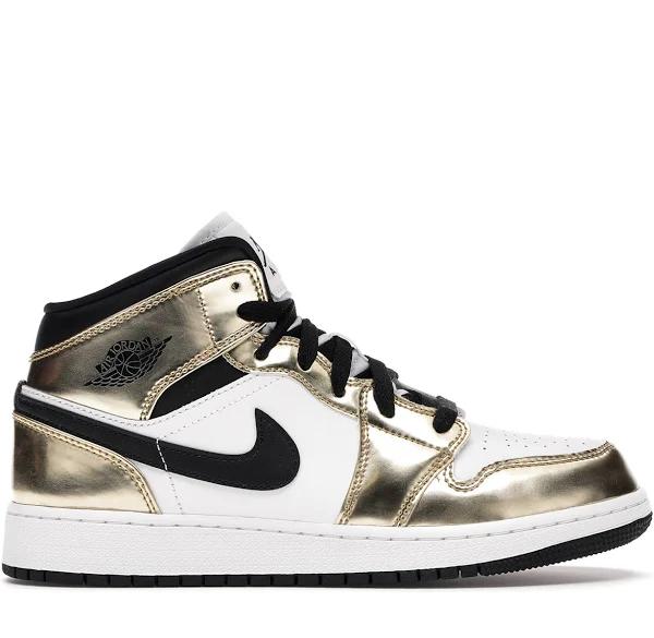 Air Jordan 1 Mid SE GS 'Metallic Gold' Shoes - Size 5.5Y