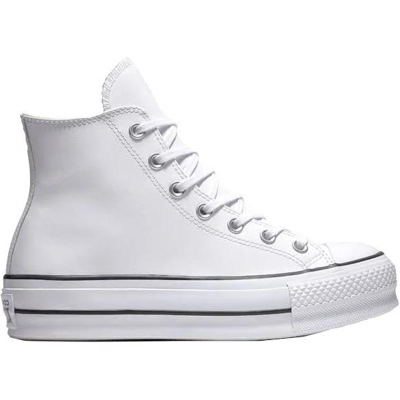 Converse White Leather Chuck Taylor All Star Lift High Sneakers