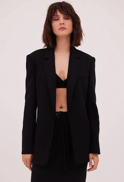 Bianca Spender Black Crepe Shifting Jacket M Black AU698730