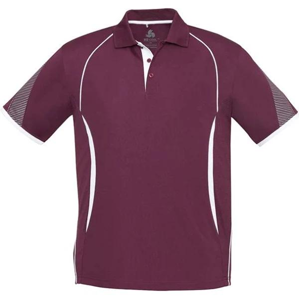 P405MS Mens Razor Short Sleeve Polo maroon\/white 7XL