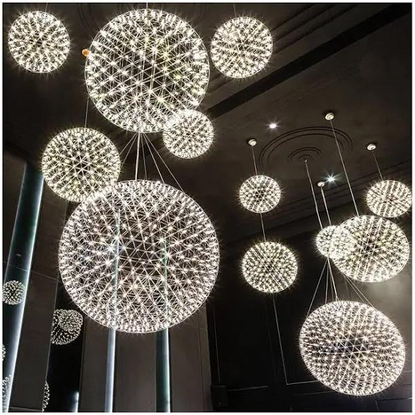 Stainless Steel Frame Round Ball Chandelier Ceiling Pendant Light 60cm Day Light - AfterPay & zipPay Available