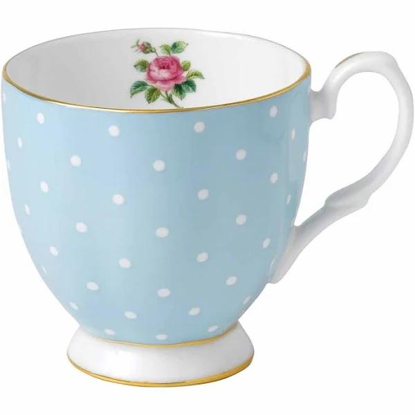 Royal Albert Polka Blue Vintage Footed Mug