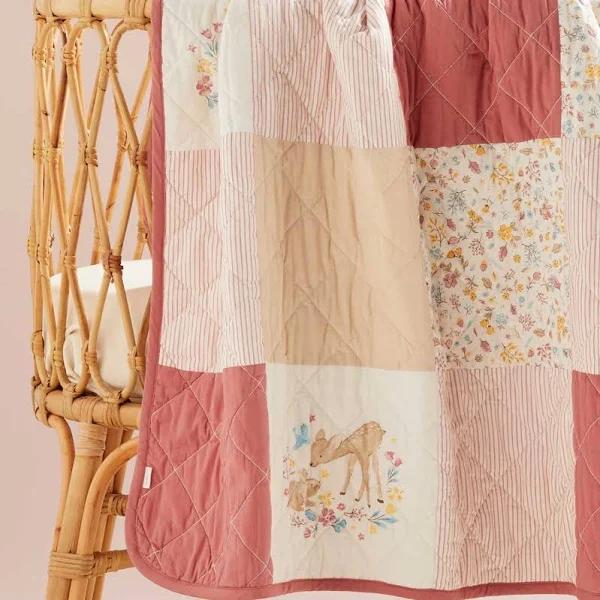 Purebaby Reversible Quilted Coverlet - Posy