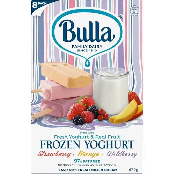 Bulla Frozen Multi Flavoured Yoghurt Sticks 8 Pack